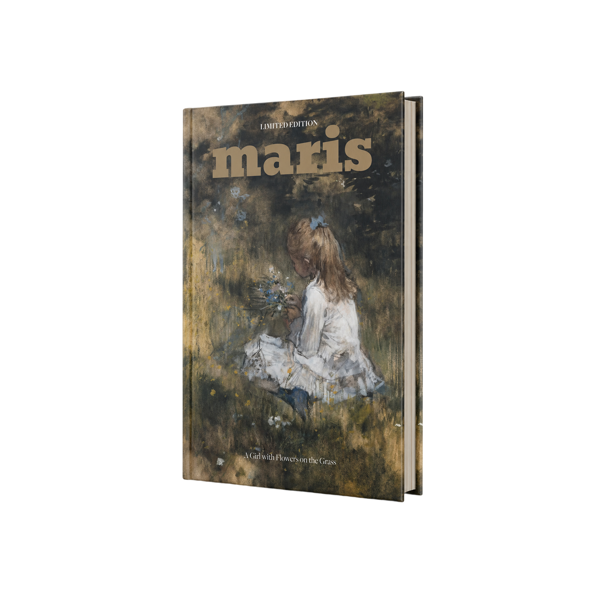 Maris — Ein Mädchen mit Blumen auf dem Gras